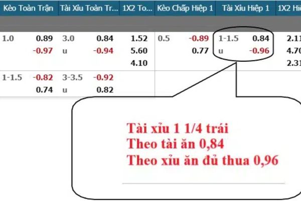 Ví dụ minh hoạ kèo 